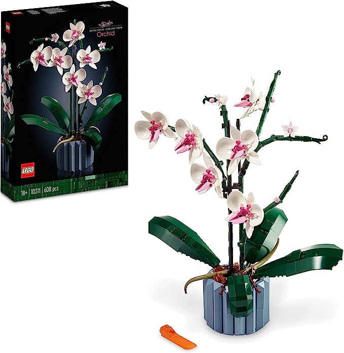 Stavebnica LEGO Orchid obsahuje dômyselne navrhnuté LEGO prvky, ktoré napodobňujú jemné črty a žiarivé farby skutočných kvetov orchideí. 