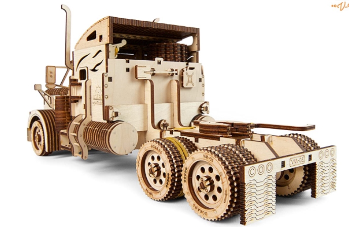 Puzzle drevené, Puzzle a dreva Truck, Nákladné auto Truck 3D, nevyžadujú žiadne ďalšie zdroje, ako sú lepidlo, skrutkovače alebo elektrina